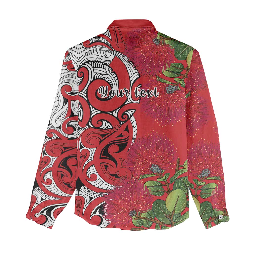 Personalised New Zealand Koru Pohutukawa Women Casual Shirt Meri Kirihimete Aroha for Christmas LT9 - Polynesian Pride