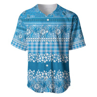 Hawaiian Hibiscus Honu Baseball Jersey Blue Mele Kalikimaka Palaka Spirit - Polynesian Pride