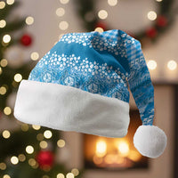 Hawaiian Hibiscus Honu Christmas Santa Hat Blue Mele Kalikimaka Palaka Spirit - Polynesian Pride