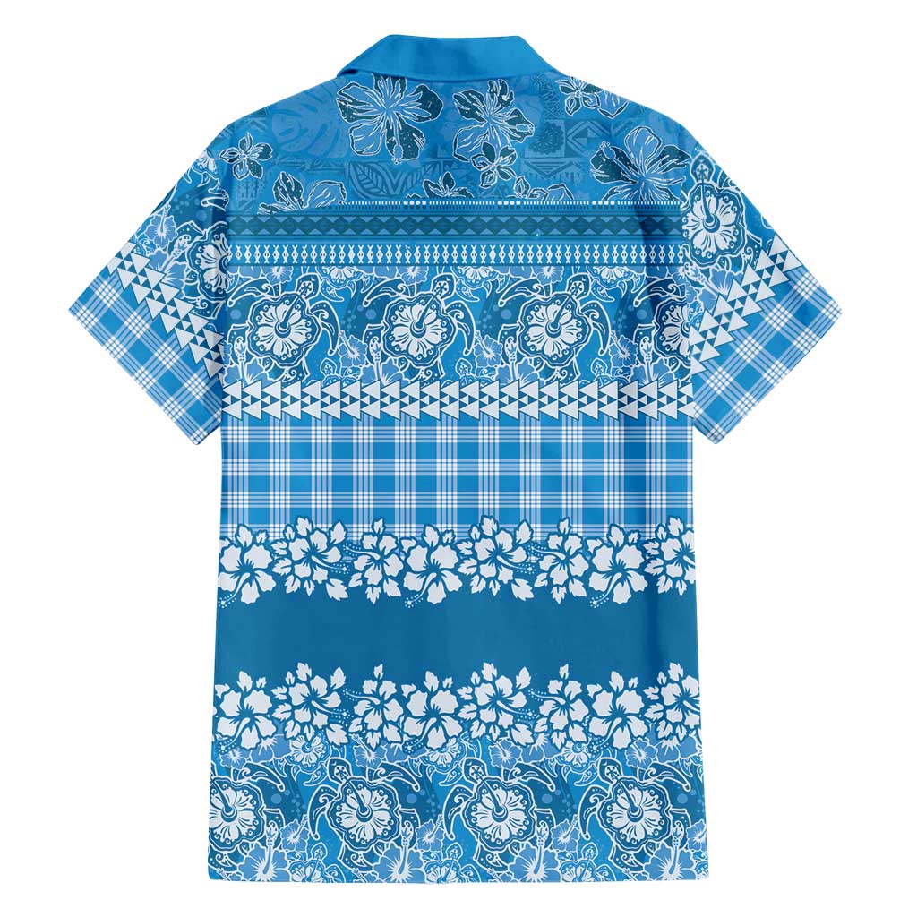 Hawaiian Hibiscus Honu Family Matching Puletasi and Hawaiian Shirt Blue Mele Kalikimaka Palaka Spirit LT9 - Polynesian Pride