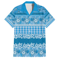 Hawaiian Hibiscus Honu Hawaiian Shirt Blue Mele Kalikimaka Palaka Spirit - Polynesian Pride