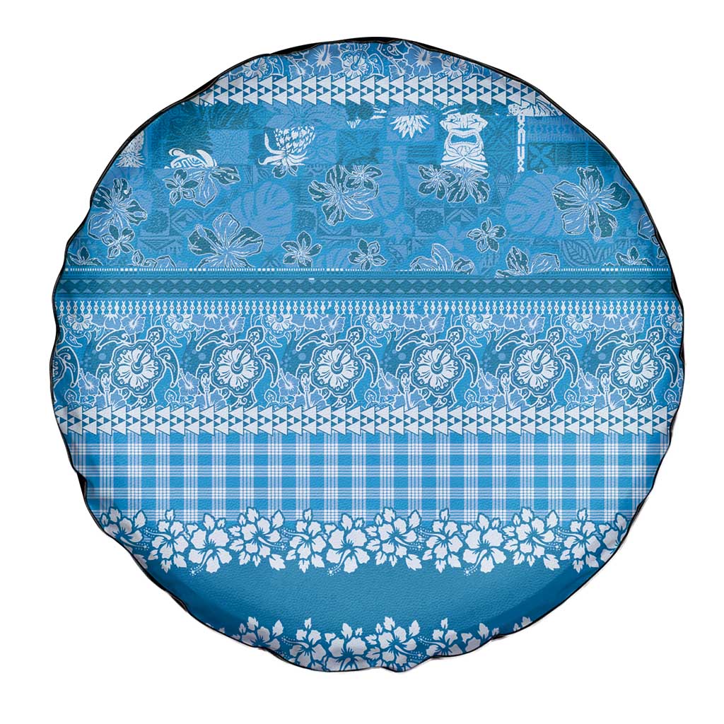 Hawaiian Hibiscus Honu Spare Tire Cover Blue Mele Kalikimaka Palaka Spirit - Polynesian Pride