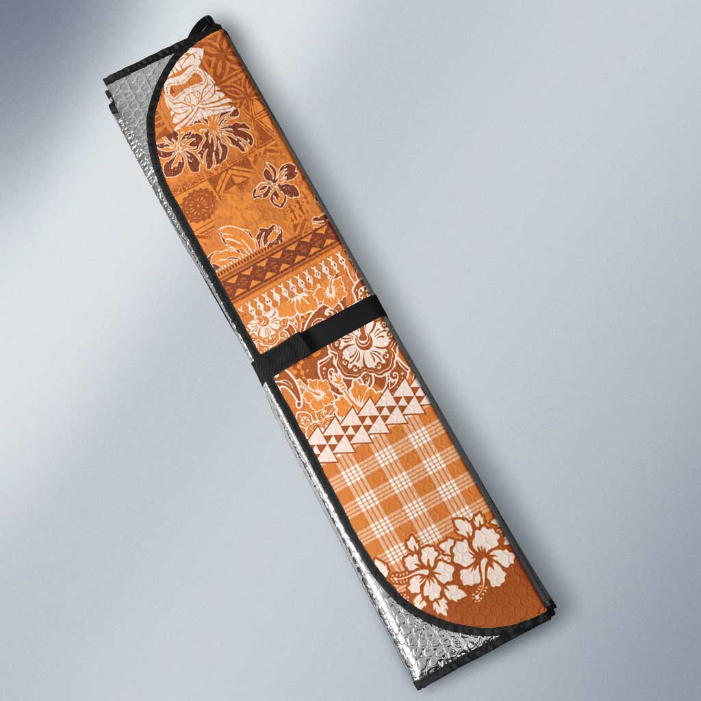 Hawaiian Hibiscus Honu Auto Sun Shade Gold Mele Kalikimaka Palaka Spirit - Polynesian Pride