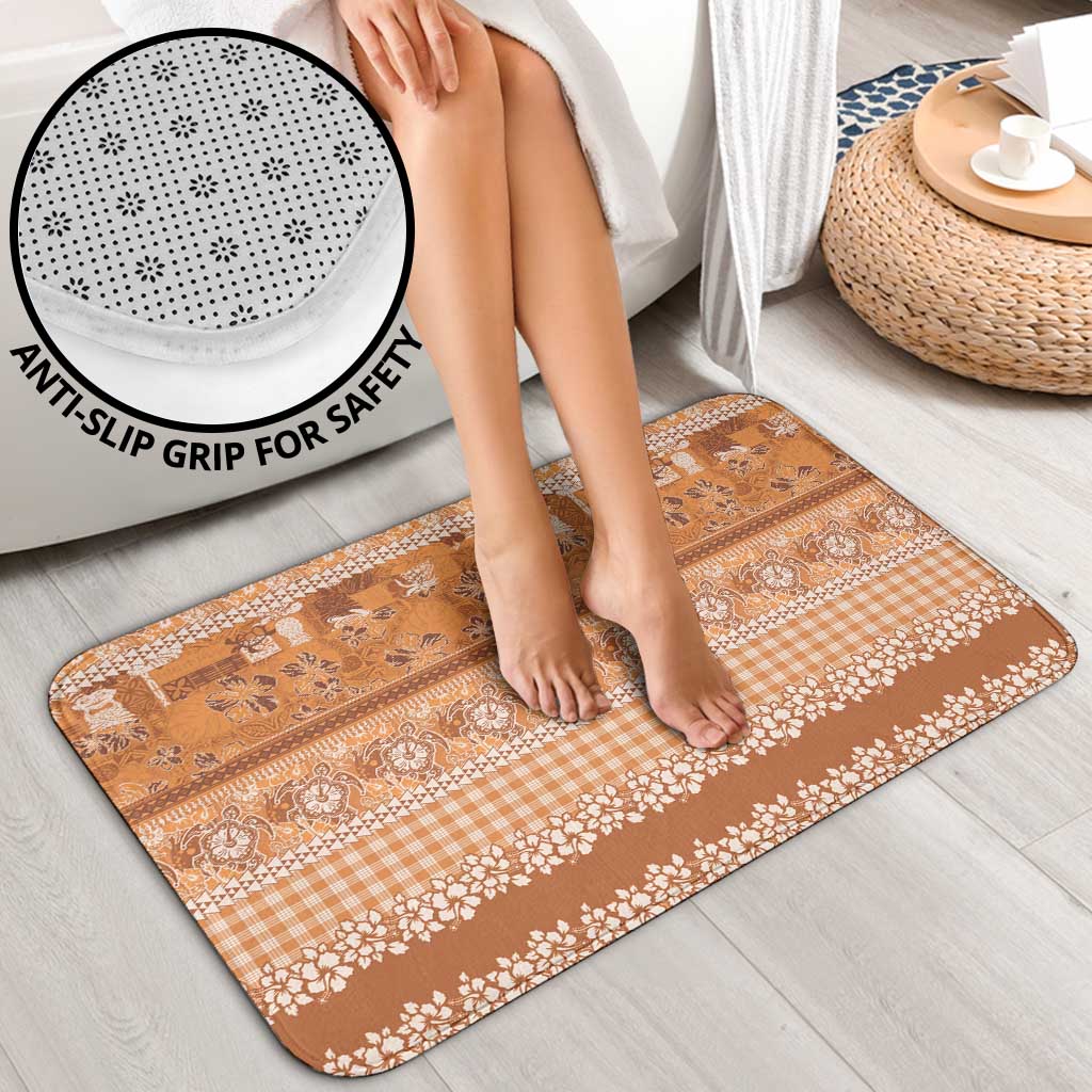 Hawaiian Hibiscus Honu Bathroom Set Gold Mele Kalikimaka Palaka Spirit - Polynesian Pride