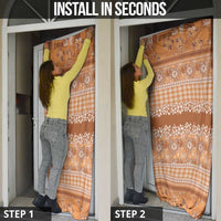 Hawaiian Hibiscus Honu Door Cover Gold Mele Kalikimaka Palaka Spirit - Polynesian Pride