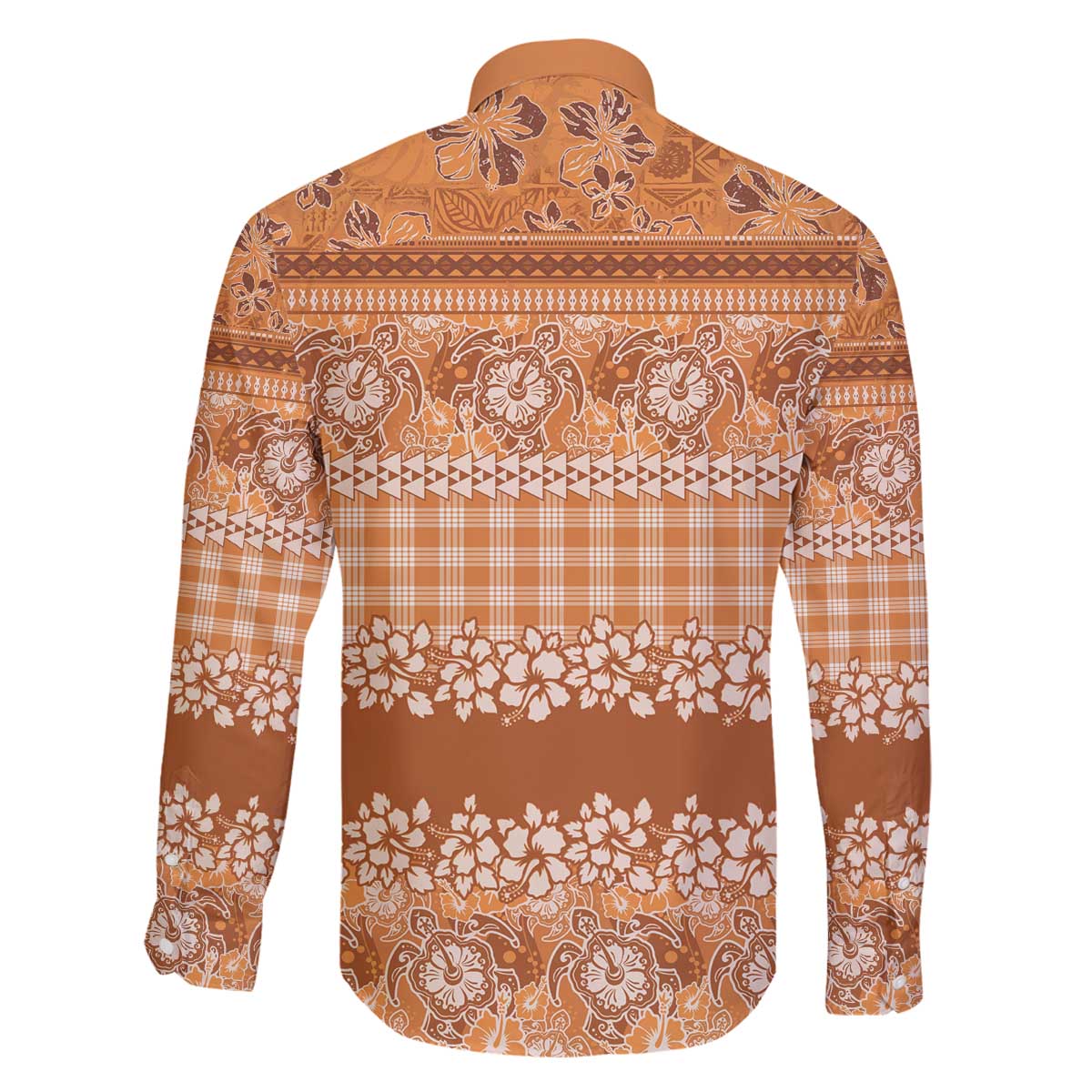 Hawaiian Hibiscus Honu Family Matching Off The Shoulder Long Sleeve Dress and Hawaiian Shirt Gold Mele Kalikimaka Palaka Spirit - Polynesian Pride