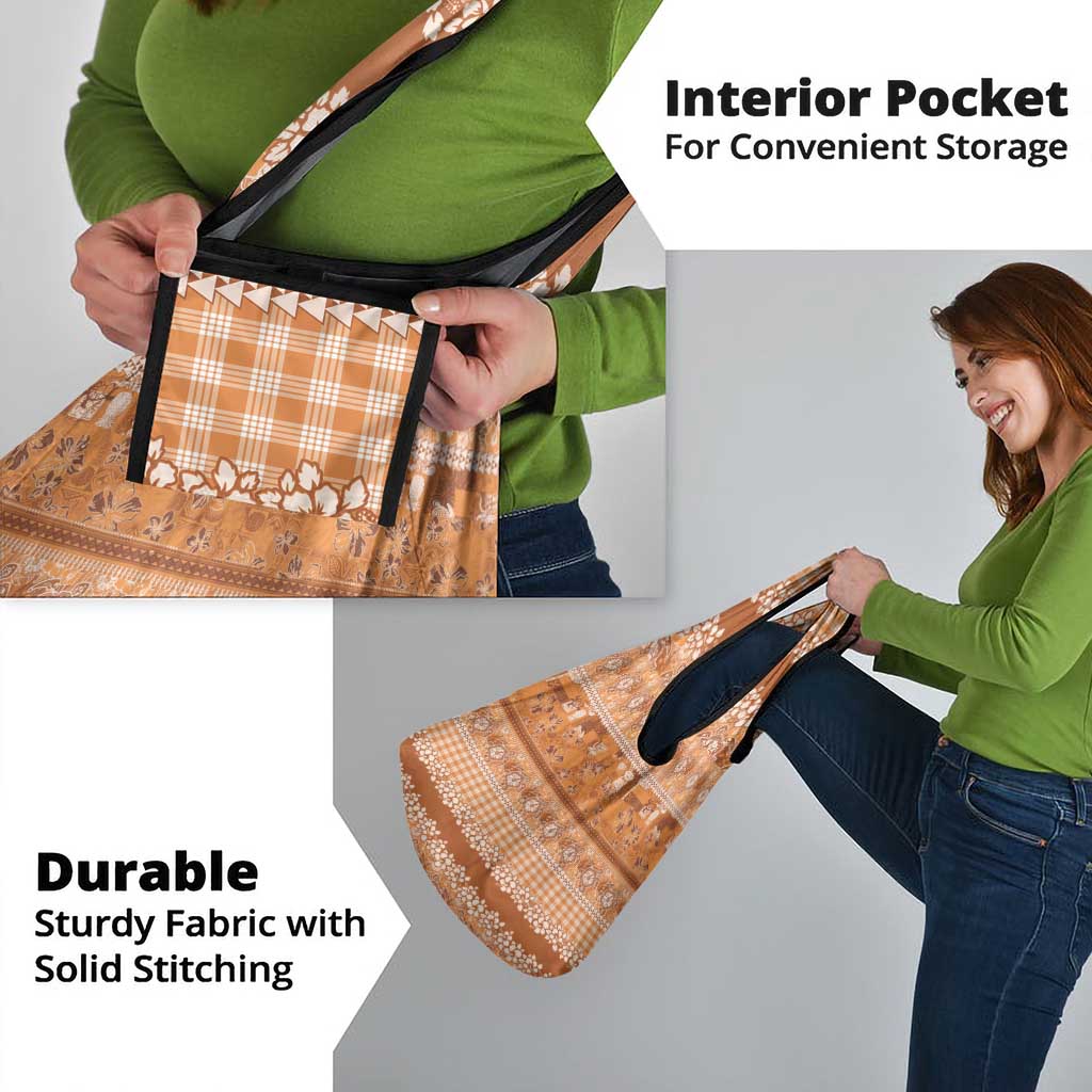 Hawaiian Hibiscus Honu Grocery Bag Gold Mele Kalikimaka Palaka Spirit - Polynesian Pride