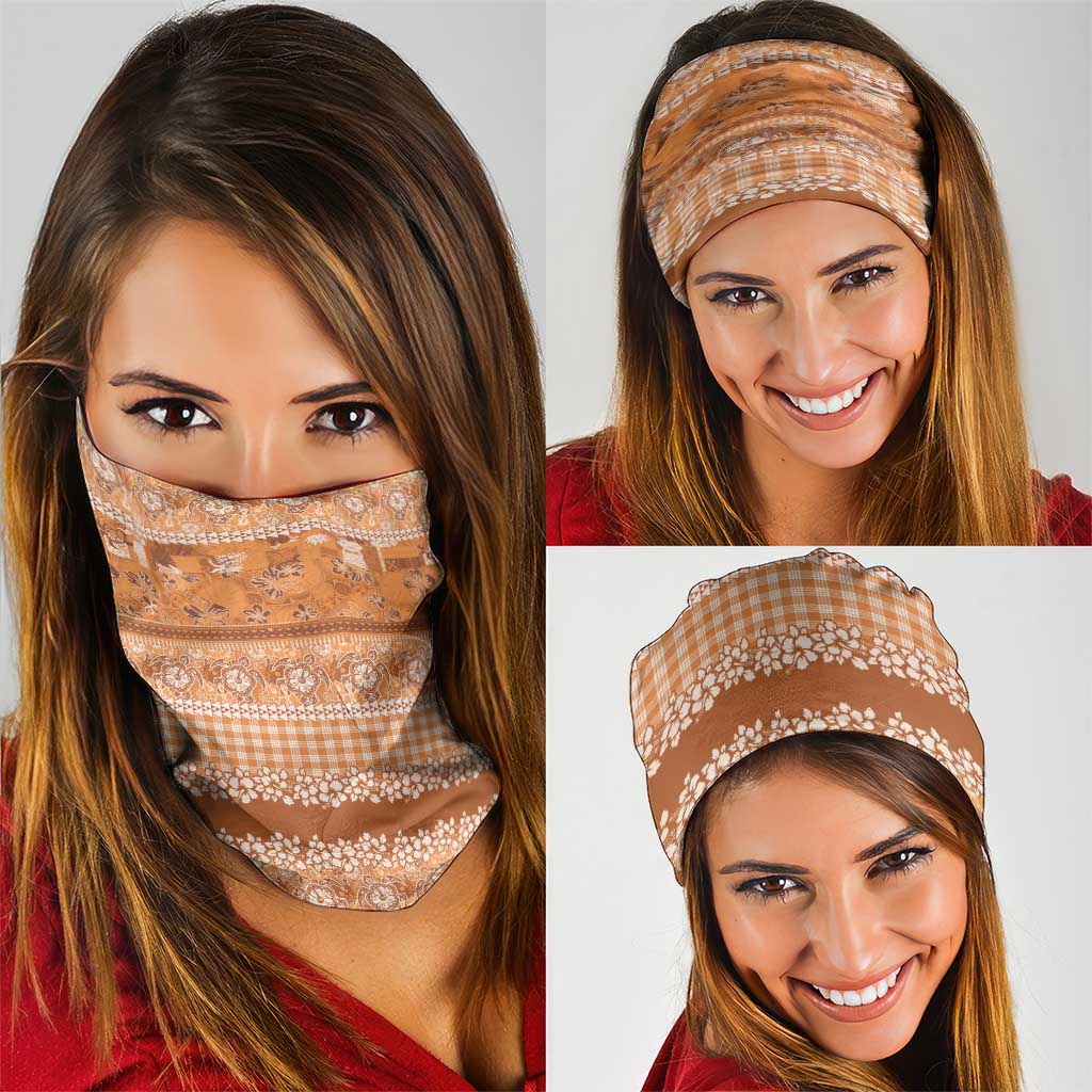 Hawaiian Hibiscus Honu Neck Gaiter Gold Mele Kalikimaka Palaka Spirit - Polynesian Pride
