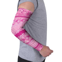 Hawaiian Hibiscus Honu Arm Sleeves Pink Mele Kalikimaka Palaka Spirit - Polynesian Pride