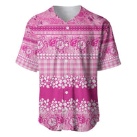 Hawaiian Hibiscus Honu Baseball Jersey Pink Mele Kalikimaka Palaka Spirit - Polynesian Pride
