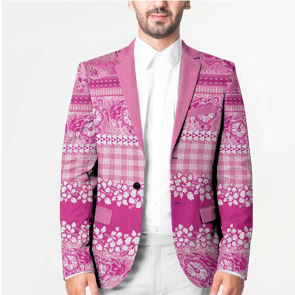 Hawaiian Hibiscus Honu Blazer Pink Mele Kalikimaka Palaka Spirit - Polynesian Pride