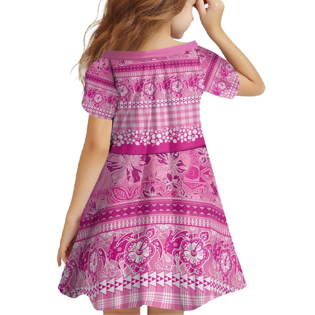 Hawaiian Hibiscus Honu Family Matching Long Sleeve Bodycon Dress and Hawaiian Shirt Pink Mele Kalikimaka Palaka Spirit - Polynesian Pride