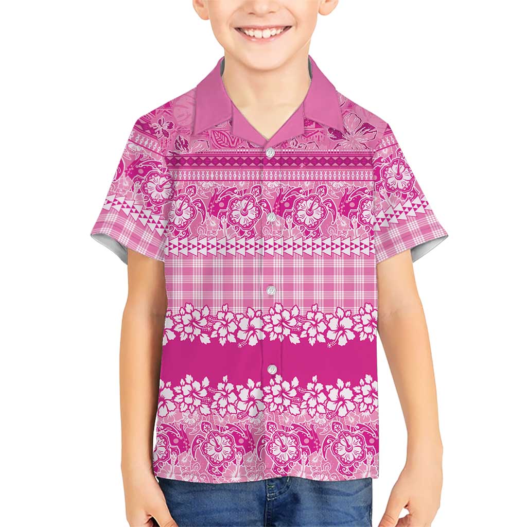 Hawaiian Hibiscus Honu Family Matching Puletasi and Hawaiian Shirt Pink Mele Kalikimaka Palaka Spirit LT9 - Polynesian Pride
