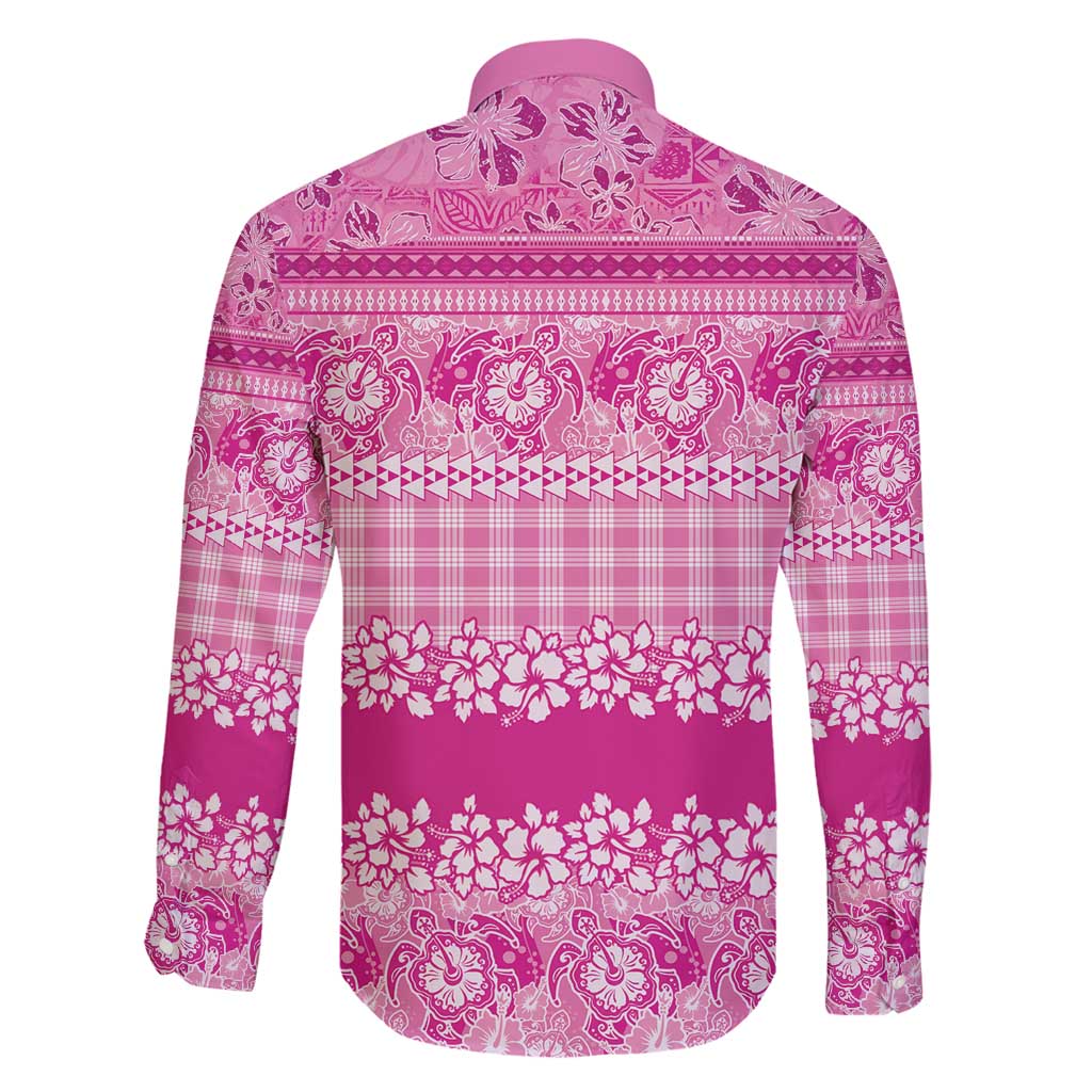 Hawaiian Hibiscus Honu Family Matching Summer Maxi Dress and Hawaiian Shirt Pink Mele Kalikimaka Palaka Spirit - Polynesian Pride