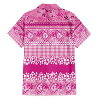 Hawaiian Hibiscus Honu Family Matching Tank Maxi Dress and Hawaiian Shirt Pink Mele Kalikimaka Palaka Spirit - Polynesian Pride