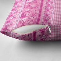 Hawaiian Hibiscus Honu Pillow Cover Pink Mele Kalikimaka Palaka Spirit - Polynesian Pride