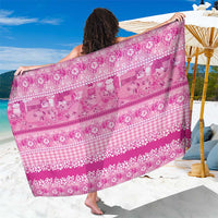 Hawaiian Hibiscus Honu Sarong Pink Mele Kalikimaka Palaka Spirit - Polynesian Pride