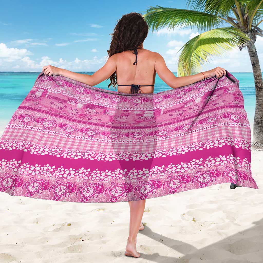Hawaiian Hibiscus Honu Sarong Pink Mele Kalikimaka Palaka Spirit - Polynesian Pride