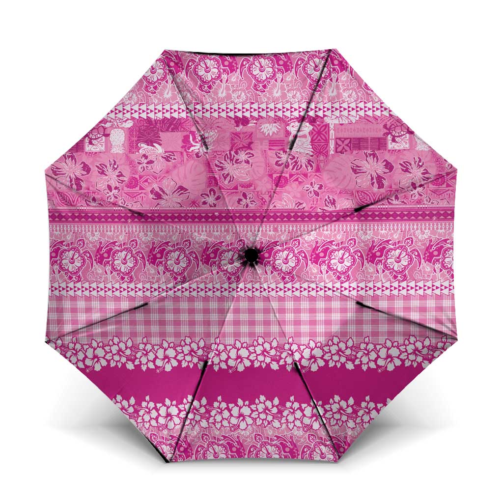 Hawaiian Hibiscus Honu Umbrella Pink Mele Kalikimaka Palaka Spirit - Polynesian Pride