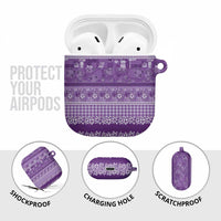 Hawaiian Hibiscus Honu AirPods Case Purple Mele Kalikimaka Palaka Spirit - Polynesian Pride