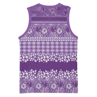 Hawaiian Hibiscus Honu Basketball Jersey Purple Mele Kalikimaka Palaka Spirit - Polynesian Pride