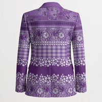 Hawaiian Hibiscus Honu Blazer Purple Mele Kalikimaka Palaka Spirit - Polynesian Pride