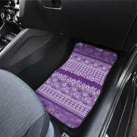 Hawaiian Hibiscus Honu Car Mats Purple Mele Kalikimaka Palaka Spirit - Polynesian Pride