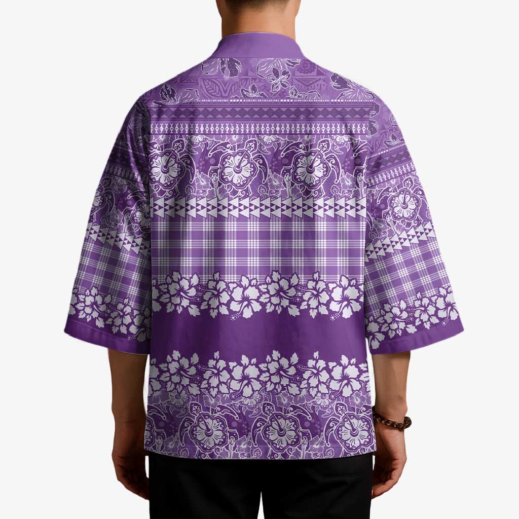 Hawaiian Hibiscus Honu Kimono Purple Mele Kalikimaka Palaka Spirit - Polynesian Pride