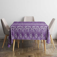 Hawaiian Hibiscus Honu Tablecloth Purple Mele Kalikimaka Palaka Spirit - Polynesian Pride