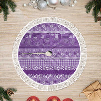 Hawaiian Hibiscus Honu Tree Skirt Purple Mele Kalikimaka Palaka Spirit - Polynesian Pride