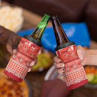 Hawaiian Hibiscus Honu 4 in 1 Can Cooler Tumbler Red Mele Kalikimaka Palaka Spirit - Polynesian Pride