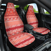 Hawaiian Hibiscus Honu Car Seat Cover Red Mele Kalikimaka Palaka Spirit - Polynesian Pride