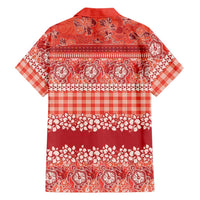 Hawaiian Hibiscus Honu Family Matching Long Sleeve Bodycon Dress and Hawaiian Shirt Red Mele Kalikimaka Palaka Spirit LT9 - Polynesian Pride