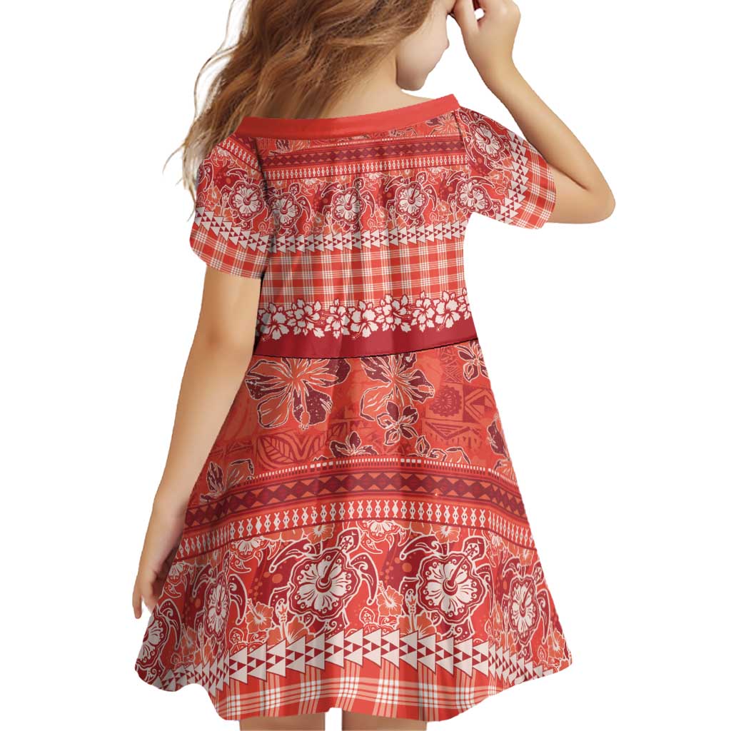 Hawaiian Hibiscus Honu Family Matching Puletasi and Hawaiian Shirt Red Mele Kalikimaka Palaka Spirit LT9 - Polynesian Pride