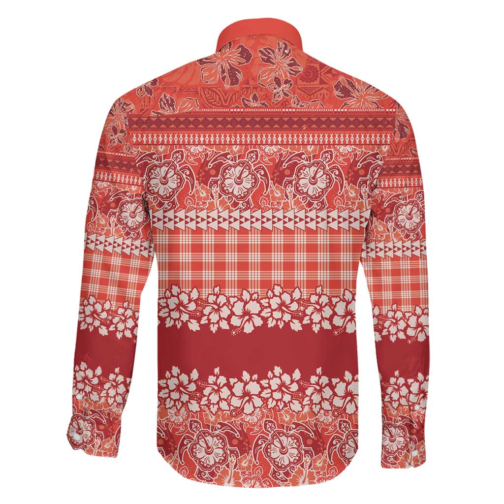 Hawaiian Hibiscus Honu Family Matching Puletasi and Hawaiian Shirt Red Mele Kalikimaka Palaka Spirit LT9 - Polynesian Pride