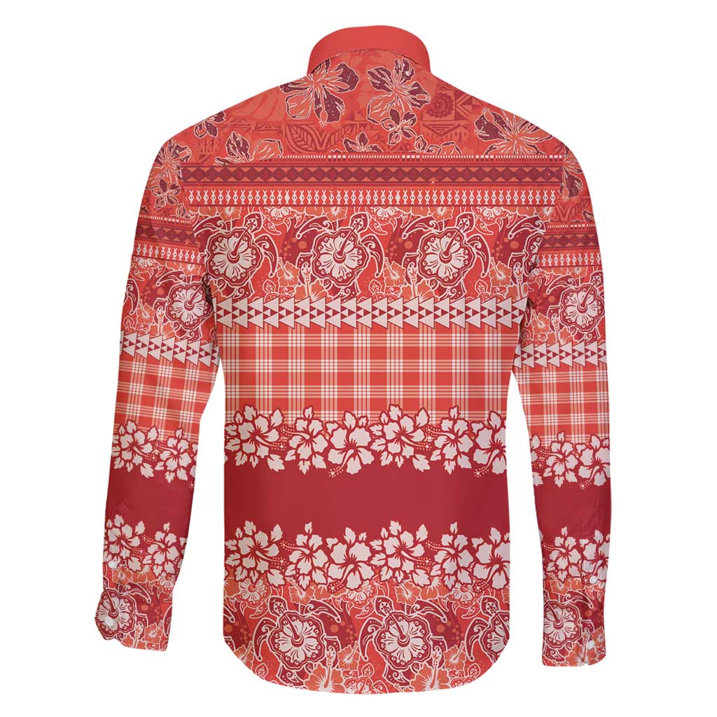 Hawaiian Hibiscus Honu Family Matching Summer Maxi Dress and Hawaiian Shirt Red Mele Kalikimaka Palaka Spirit - Polynesian Pride