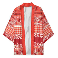Hawaiian Hibiscus Honu Kimono Red Mele Kalikimaka Palaka Spirit - Polynesian Pride