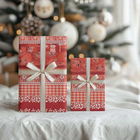 Hawaiian Hibiscus Honu Wrapping Paper Red Mele Kalikimaka Palaka Spirit - Polynesian Pride