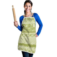 Hawaiian Hibiscus Honu Apron Sage Green Mele Kalikimaka Palaka Spirit - Polynesian Pride