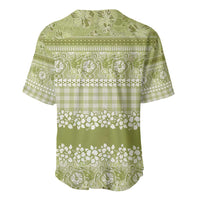 Hawaiian Hibiscus Honu Baseball Jersey Sage Green Mele Kalikimaka Palaka Spirit - Polynesian Pride