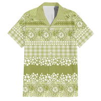 Hawaiian Hibiscus Honu Family Matching Puletasi and Hawaiian Shirt Sage Green Mele Kalikimaka Palaka Spirit LT9 Dad's Shirt - Short Sleeve Sage Green - Polynesian Pride