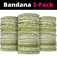 Hawaiian Hibiscus Honu Neck Gaiter Sage Green Mele Kalikimaka Palaka Spirit - Polynesian Pride