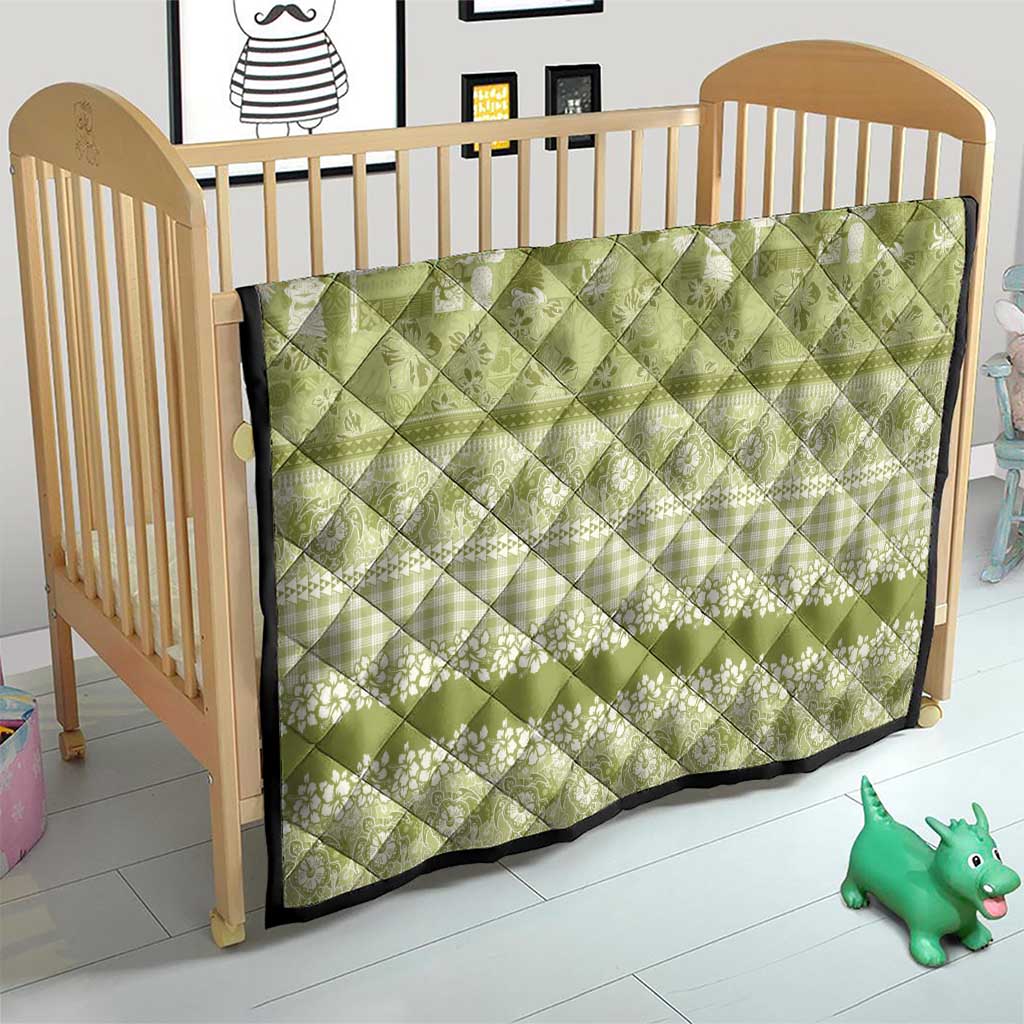 Hawaiian Hibiscus Honu Quilt Sage Green Mele Kalikimaka Palaka Spirit - Polynesian Pride