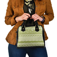 Hawaiian Hibiscus Honu Shoulder Handbag Sage Green Mele Kalikimaka Palaka Spirit - Polynesian Pride