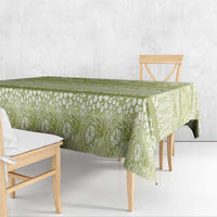 Hawaiian Hibiscus Honu Tablecloth Sage Green Mele Kalikimaka Palaka Spirit - Polynesian Pride
