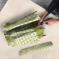 Hawaiian Hibiscus Honu Umbrella Sage Green Mele Kalikimaka Palaka Spirit - Polynesian Pride