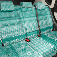 Hawaiian Hibiscus Honu Back Car Seat Cover Turquoise Mele Kalikimaka Palaka Spirit - Polynesian Pride