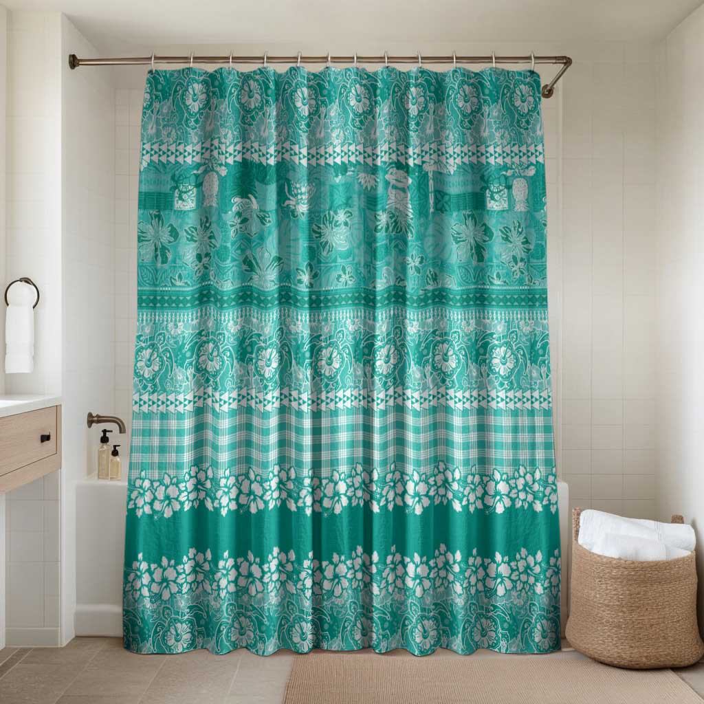 Hawaiian Hibiscus Honu Bathroom Set Turquoise Mele Kalikimaka Palaka Spirit - Polynesian Pride