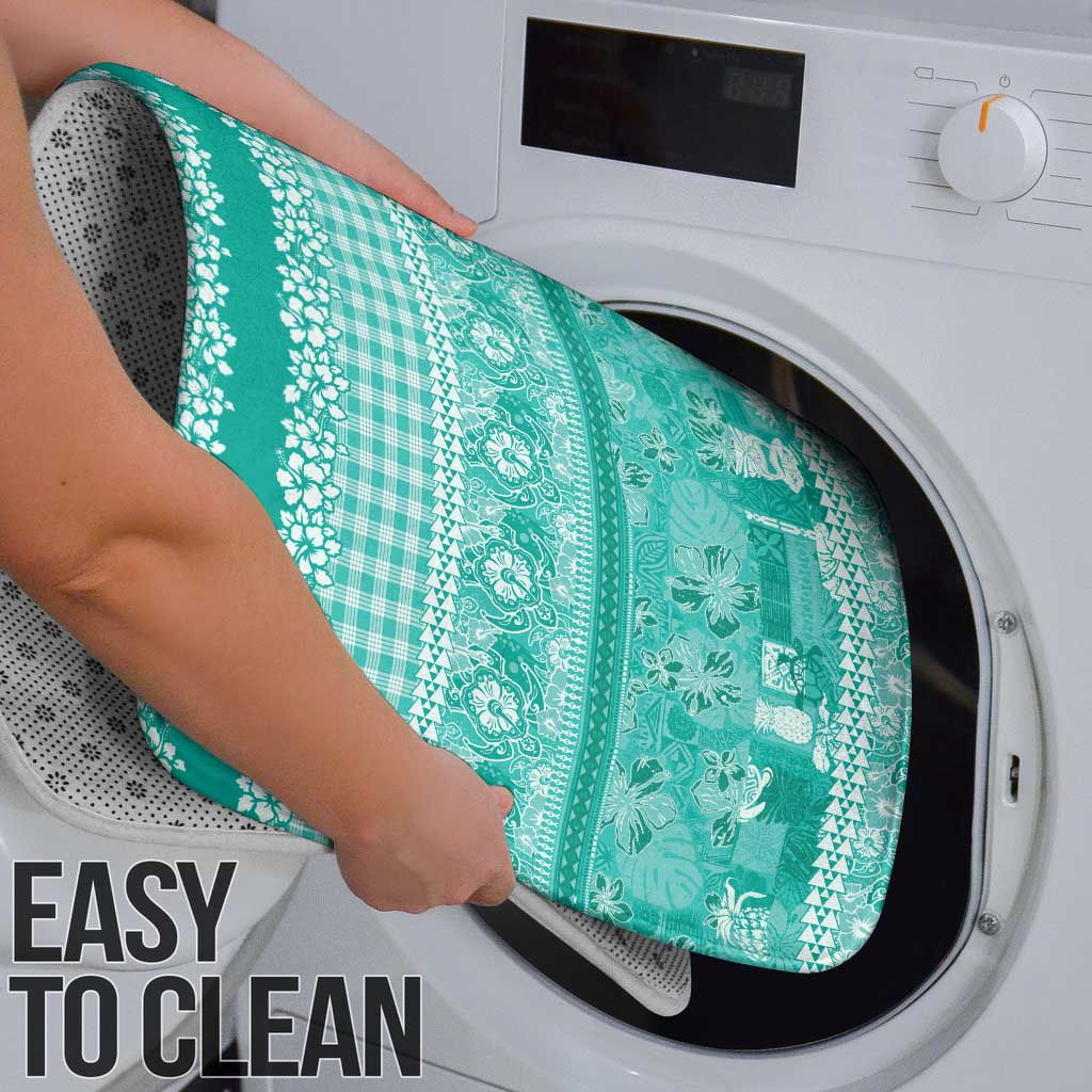 Hawaiian Hibiscus Honu Bathroom Set Turquoise Mele Kalikimaka Palaka Spirit - Polynesian Pride