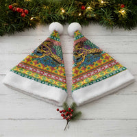 Hawaiian Pineapples Skull Christmas Santa Hat Mele Kalikimaka Palaka Quilt Pattern - Polynesian Pride